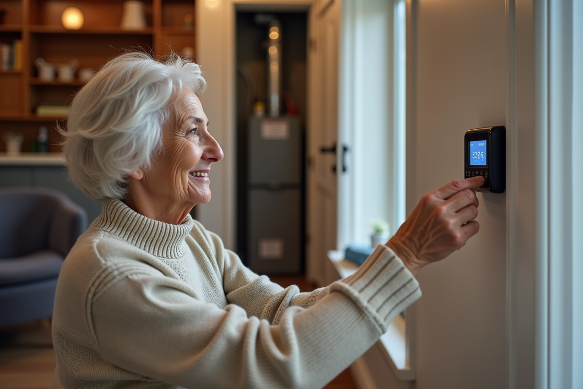 Femme âgée souriante près d